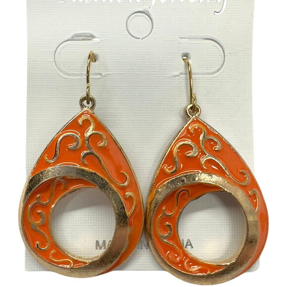Jewelry - Orange Teardrop Dangles